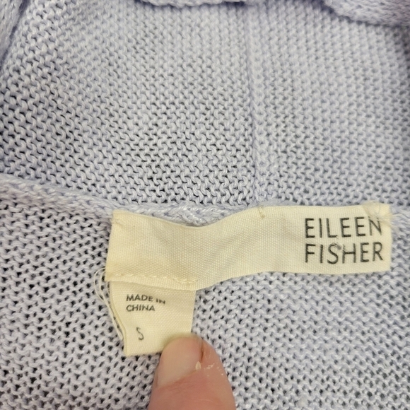 Eileen Fisher Drape Open Front Knit Sweater Cardigan Size Small Linen - Picture 2 of 5